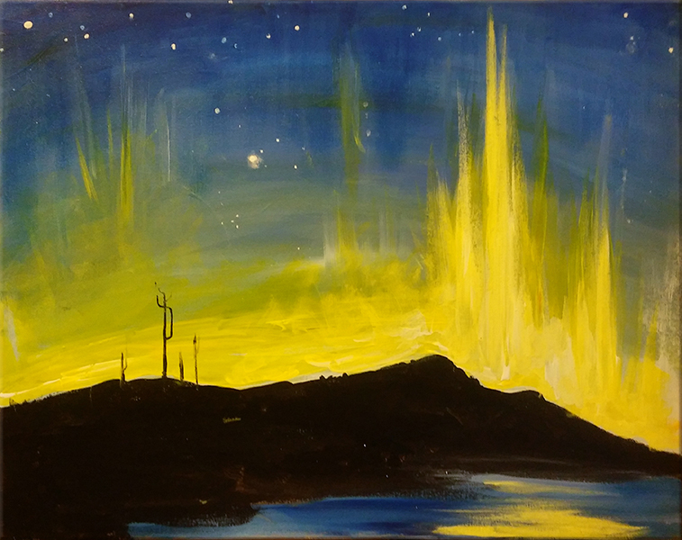 Aartwerk adaptation: Tom Thomson, <em>Northern Lights, 1916</em> (2h)