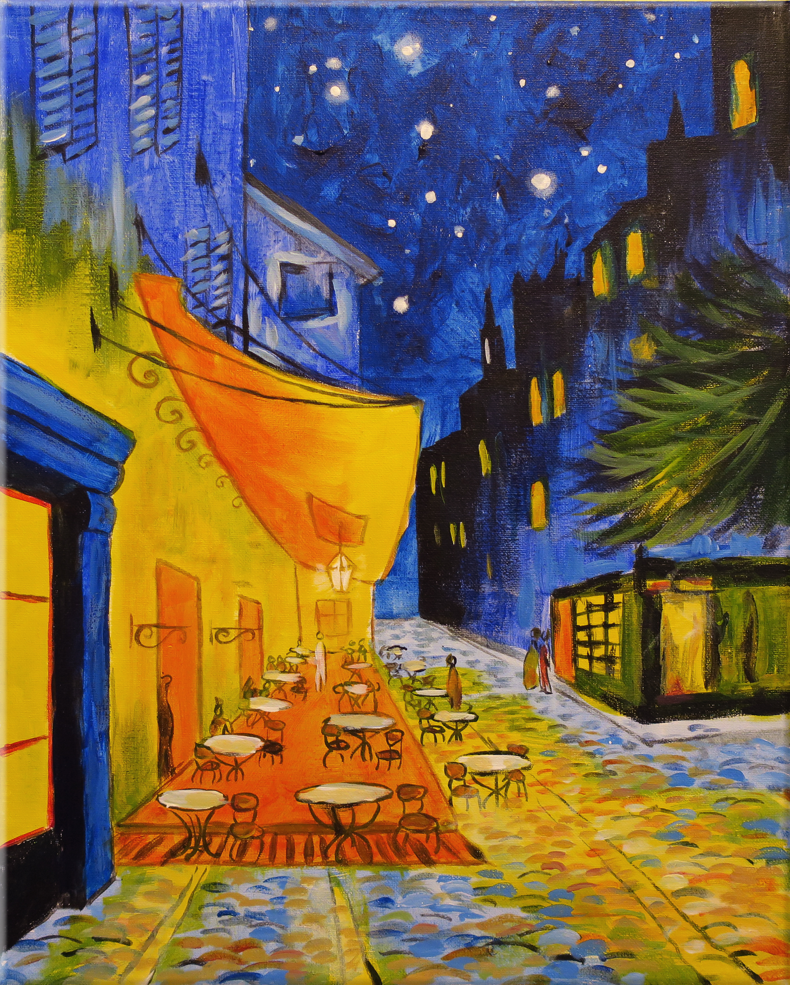 Aartwerk adaptation:<br>Van Gogh, <em>Café Terrace at Night, 1888</em> (3h)