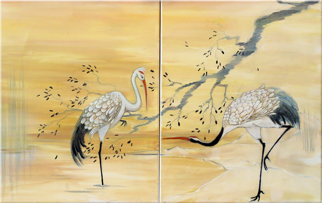 Aartwerk Studio  DOUBLE PAINTING, <em>The Cranes, 2015</em>(3h)